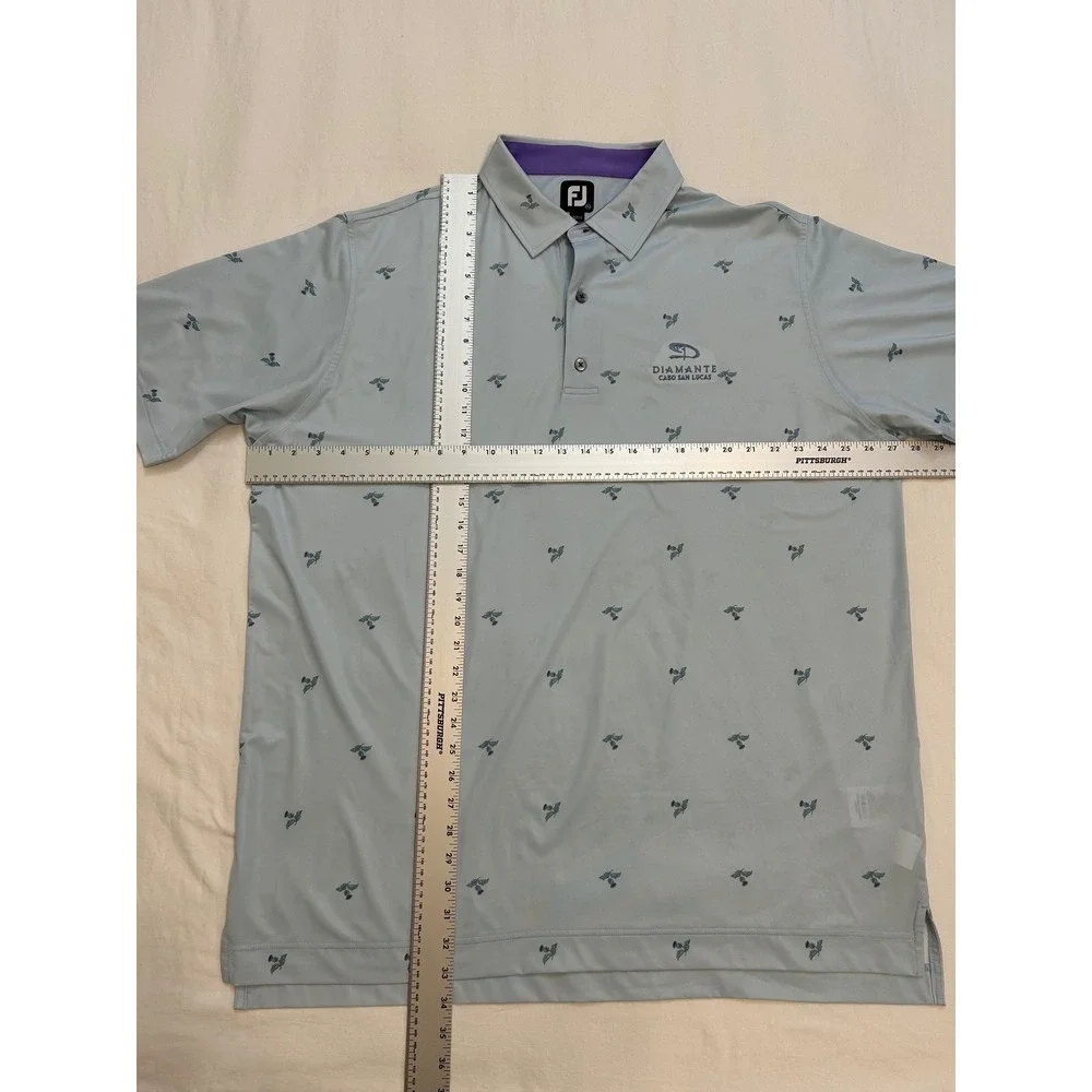 FootJoy Diamante Cabo San Lucas Thistle Print Golf Polo Blue Mens‎ 2XLl